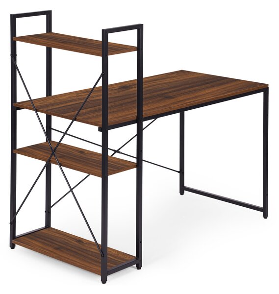 ModernHome Pracovný stôl 120x60 cm s 3 policami hnedý ModernHome