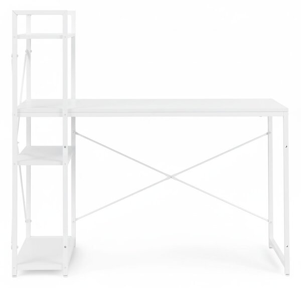 ModernHome Pracovný stôl 120x60 cm s 3 policami biely ModernHome