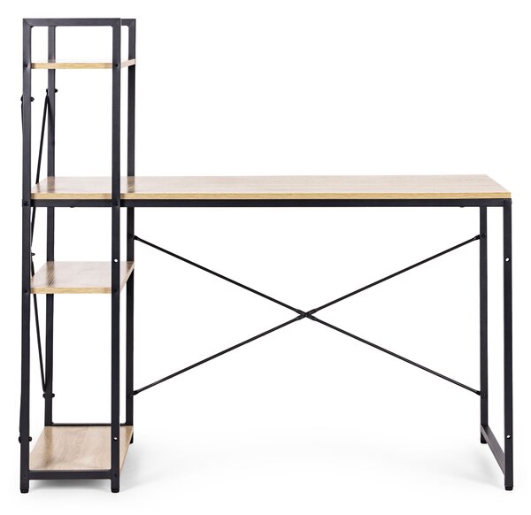 ModernHome Pracovný stôl 120x60 cm s 3 policami, svetlo hnedý ModernHome