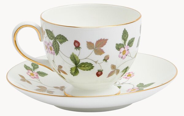 Šálka na čaj's podšálkou z jemného kostného porcelánu Wild Strawberry