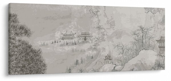 Obraz - Čínska krajina (120x50 cm)