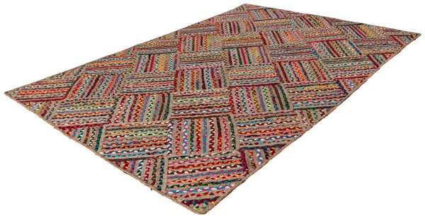 PLOCHO TKANÝ KOBEREC, 120/170 cm viacfarebná, červená - Koberce