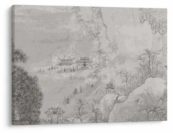 Obraz - Čínska krajina (70x50 cm)