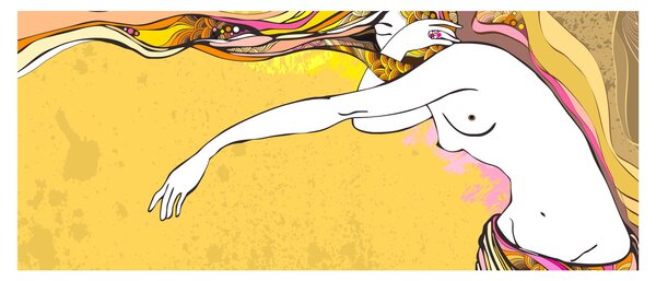 Obraz - Dievča (120x50 cm)