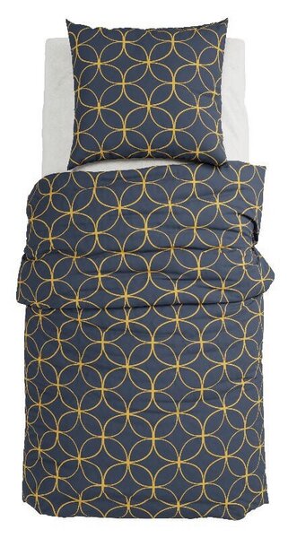 POSTEĽNÁ BIELIZEŇ, žltá, tmavomodrá, 140/200 cm Grund - Online Only bytové doplnky, Online Only