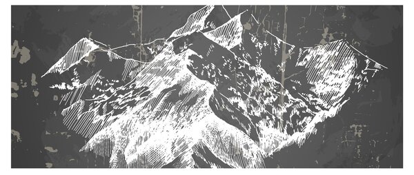 Obraz - Ilustrácie hôr (120x50 cm)