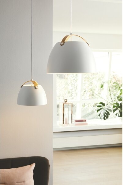 Halo Design 734870 - Luster na lane OSLO 1xE27/40W/230V pr. 40 cm biela/dub