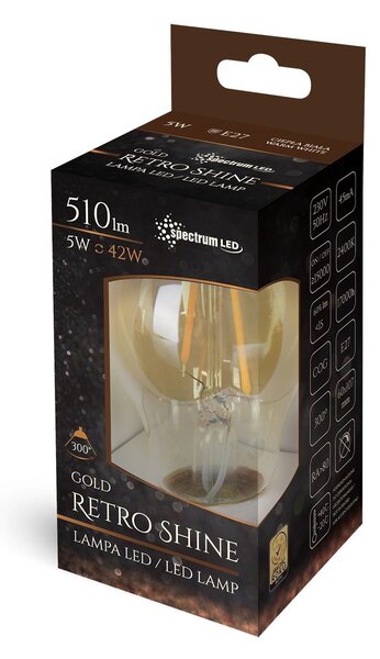 Spectrum LED LED GLS 5W E27 COG RETROSHINE teplá bílá