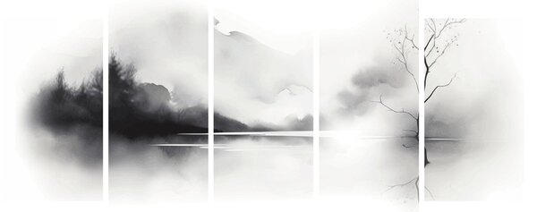 Obraz - Atramentová maľba krajiny (150x105 cm)