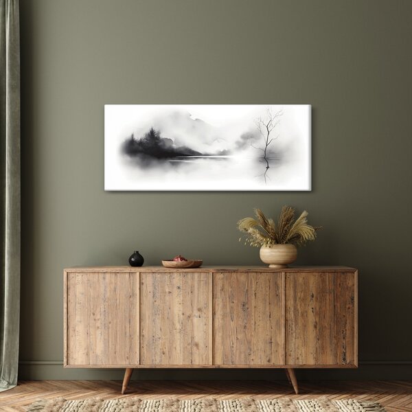 Obraz - Atramentová maľba krajiny (120x50 cm)