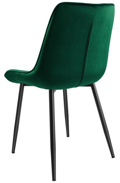 Jedálenská stolička NORMAN zamatová, tmavozelená