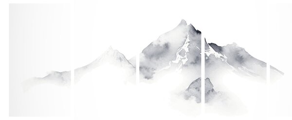 Obraz - Atramentová maľba hôr (150x105 cm)