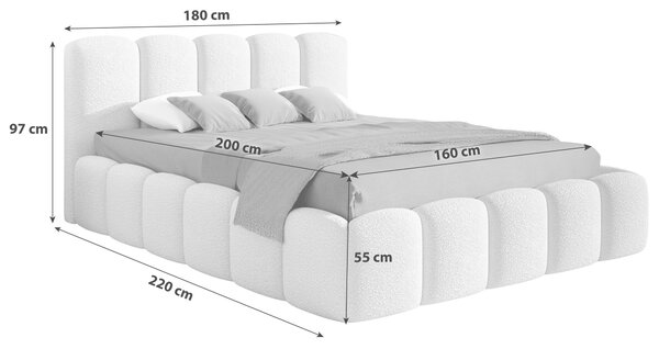 ČALÚNENÁ POSTEĽ, 160/200 cm, piesková Livetastic - Online Only spálne, Online Only