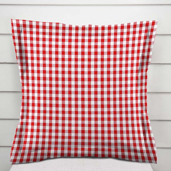 Biante Bavlnená obliečka na vankúš s lemom Olivia OL-008 Červeno-biela kocka malá 30 x 50 cm