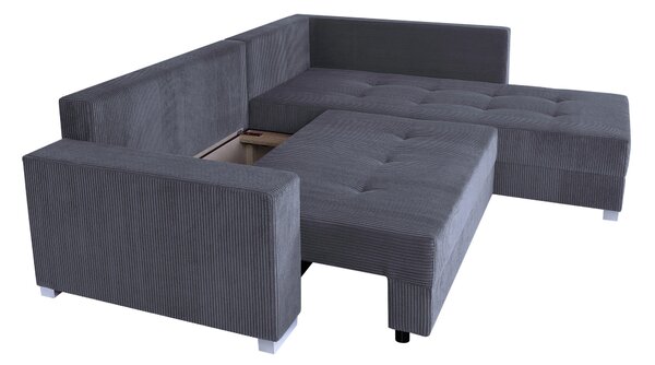 ROHOVÁ SEDAČKA, textil, kompozitné drevo, tmavosivá P & B - Sedačky, Online Only