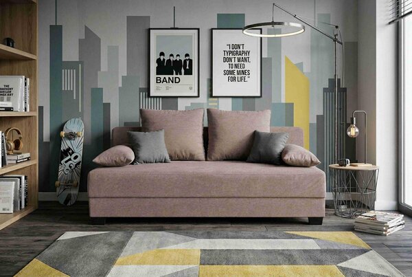 ROZKLADACIA POHOVKA, textil, kompozitné drevo, ružová P & B - Sedačky, Online Only