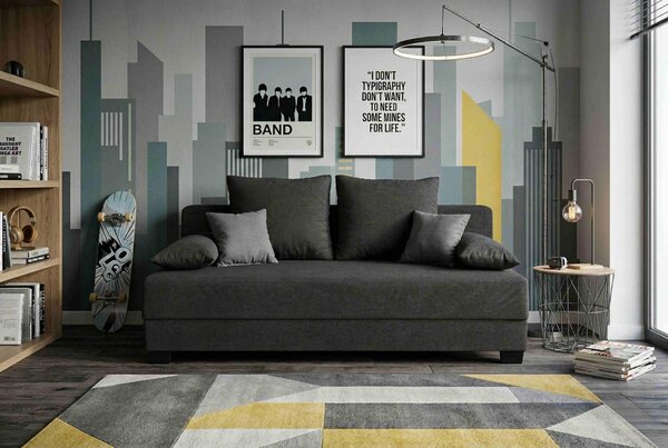ROZKLADACIA POHOVKA, textil, kompozitné drevo, čierna P & B - Sedačky, Online Only