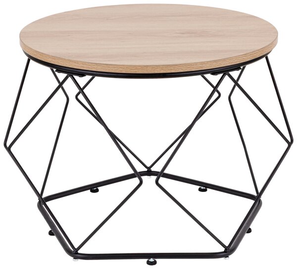 SADA KONFERENČNÝCH STOLÍKOV, čierna, farba duba, kov, kompozitné drevo, 50-40/50-40/40-36 cm MID.YOU - Stolíky do obývačky, Online Only