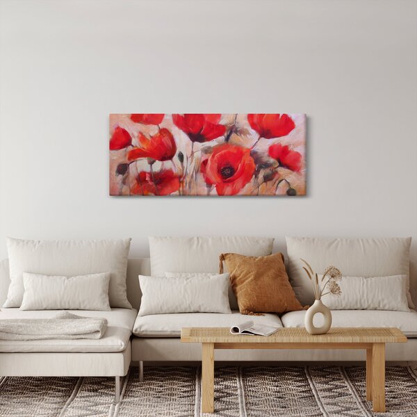 Obraz - Vlčie maky (120x50 cm)
