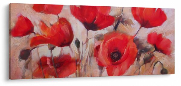 Obraz - Vlčie maky (120x50 cm)