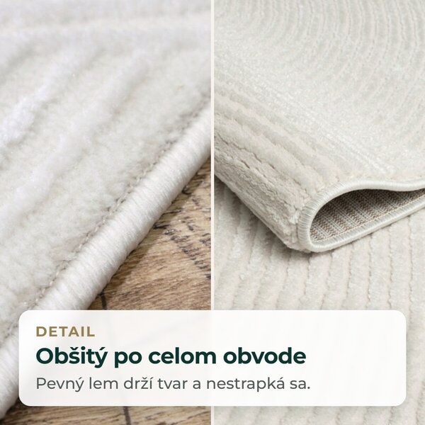 Angel Carpet, Kusový koberec Zafiro 25 Cream, 60x110, biela, kancelária