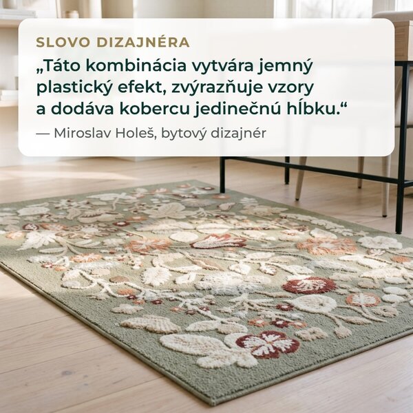 Angel Carpet, Kusový koberec Aurora 25 Green, 60x110, zelená, kancelária