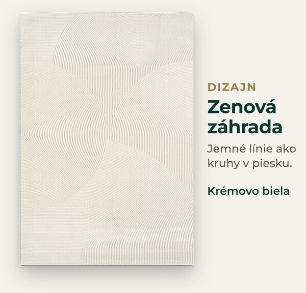 Angel Carpet, Kusový koberec Zafiro 25 Cream, 60x110, biela, kancelária