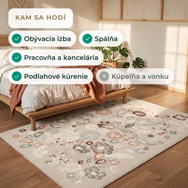 Angel Carpet, Kusový koberec Aurora 25 Beige, 60x110, béžová, kancelária