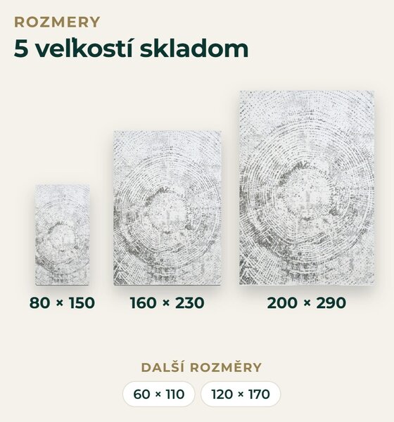 Angel Carpet, Kusový koberec Aurora 55 Grey, 60x110, šedá, kancelária