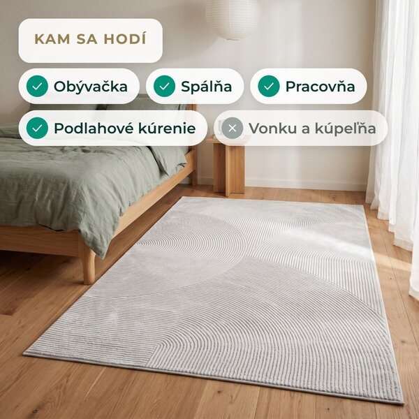 Angel Carpet, Kusový koberec Zafiro 25 Grey, 60x110, šedá, kancelária