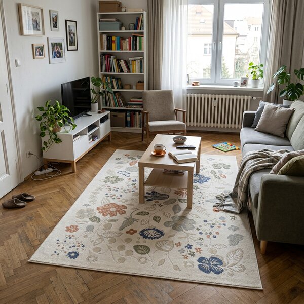 Angel Carpet, Kusový koberec Aurora 25 Cream, 80x150, biela, kancelária