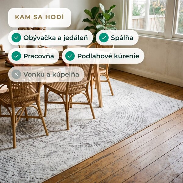 Angel Carpet, Kusový koberec Aurora 55 Grey, 60x110, šedá, kancelária