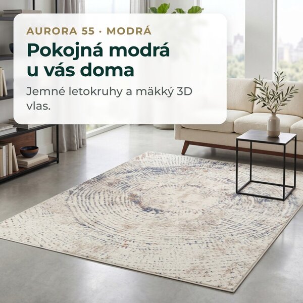 Angel Carpet, Kusový koberec Aurora 55 Blue, 60x110, modrá, kancelária
