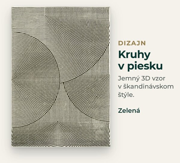 Angel Carpet, Kusový koberec Zafiro 25 Green, 60x110, zelená, kancelária