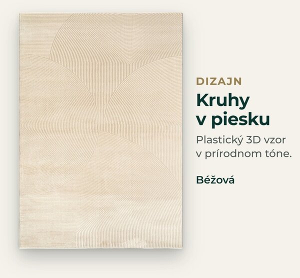 Angel Carpet, Kusový koberec Zafiro 25 Beige, 60x110, béžová, kancelária