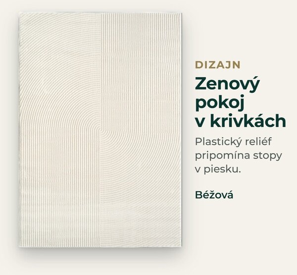 Angel Carpet, Kusový koberec Zafiro 19 Beige, 60x110, béžová, kancelária