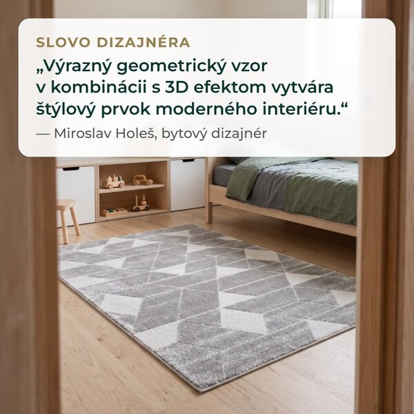Angel Carpet, Kusový koberec Aurora 11 Grey, 80x150, šedá, kancelária