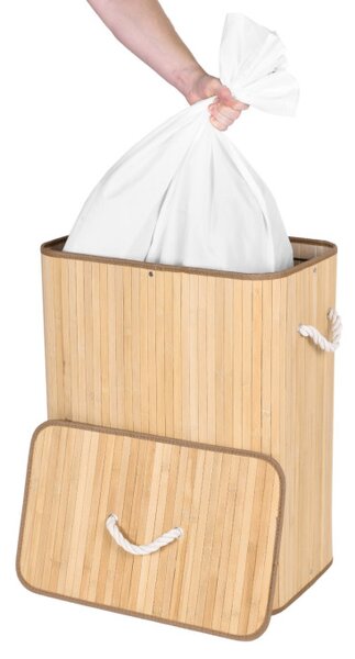 Kôš na bielizeň 2 priehradkový, bambusový