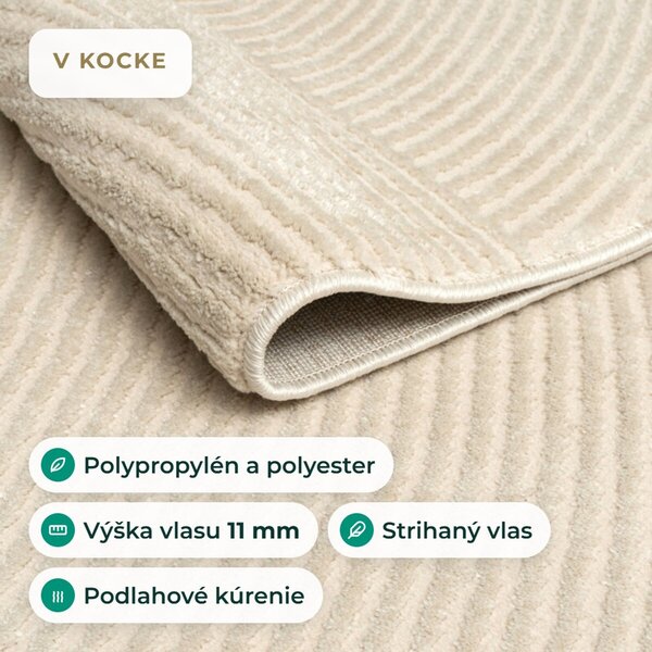 Angel Carpet, Kusový koberec Zafiro 25 Beige, 60x110, béžová, kancelária