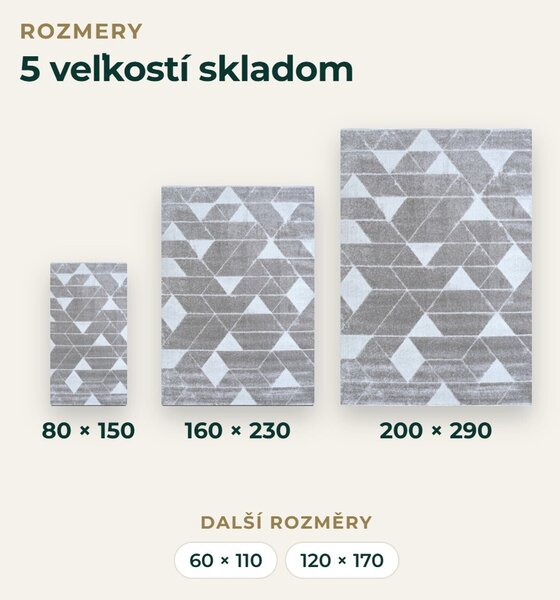 Angel Carpet, Kusový koberec Aurora 11 Grey, 80x150, šedá, kancelária