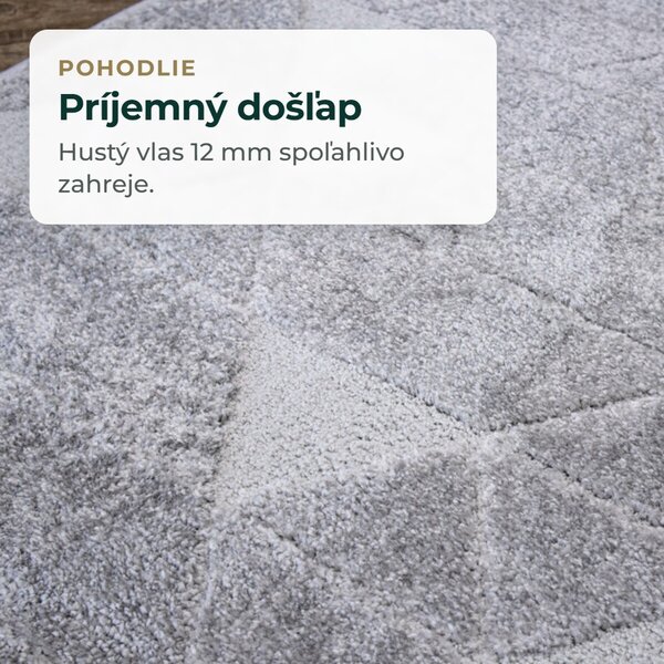Angel Carpet, Kusový koberec Aurora 11 Grey, 80x150, šedá, kancelária