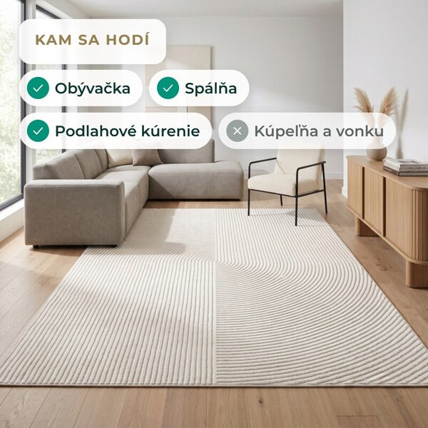 Angel Carpet, Kusový koberec Zafiro 19 Beige, 60x110, béžová, kancelária