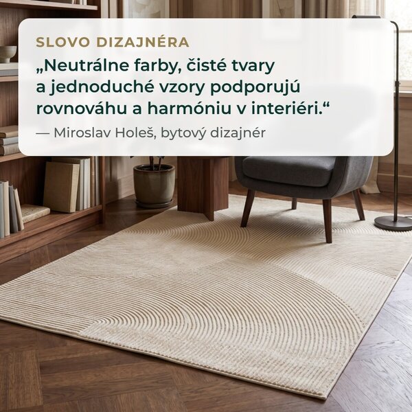 Angel Carpet, Kusový koberec Zafiro 25 Beige, 60x110, béžová, kancelária