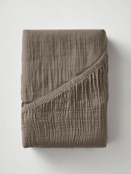 Mušelínové napínacie prestieradlo taupe Velikost: 90x200x30