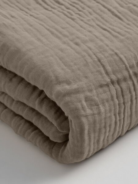 Mušelínové napínacie prestieradlo taupe Velikost: 90x200x30