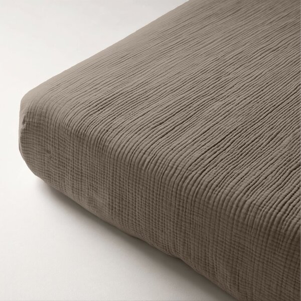 Mušelínové napínacie prestieradlo taupe Velikost: 90x200x30