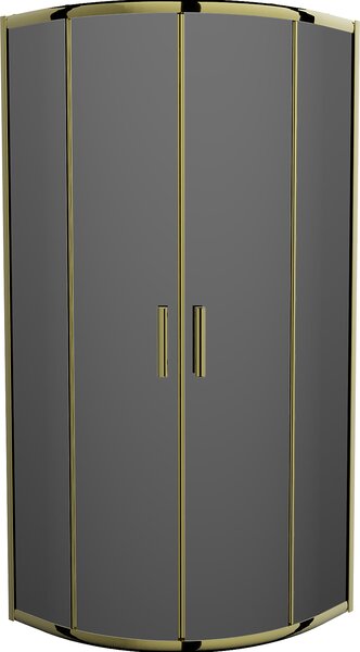 MEXEN - Rio sprchovací kút, polkruhový 70 x 70 cm, grafit, zlatá - 863-070-070-50-40