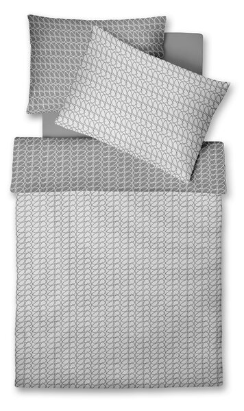 POSTEĽNÁ BIELIZEŇ, damask, sivá, svetlosivá, modrosivá, 140/200 cm Fleuresse - Obliečky & plachty