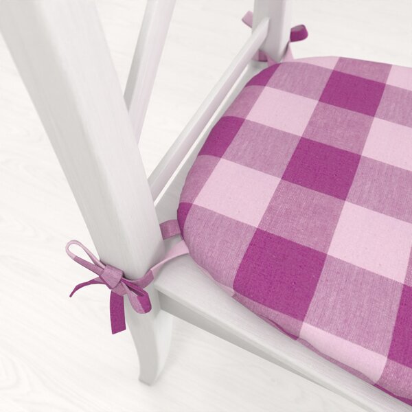 Biante Oblý bavlnený podsedák Olivia OL-021 Fialová kocka veľká - 39x37x3 cm