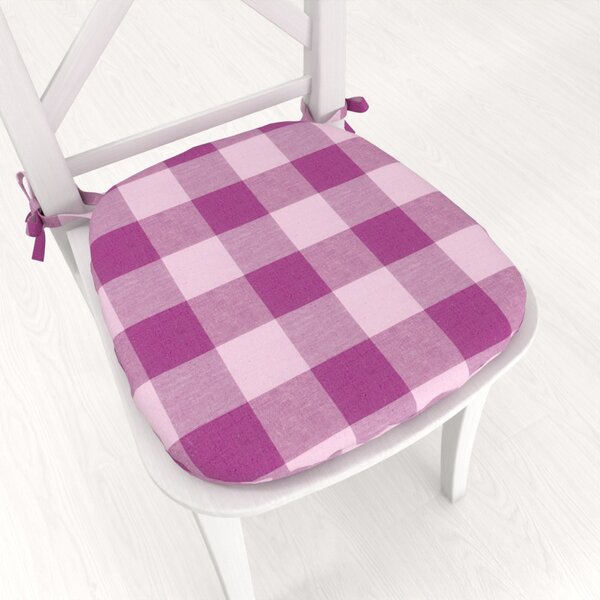 Biante Oblý bavlnený podsedák Olivia OL-021 Fialová kocka veľká - 39x37x3 cm
